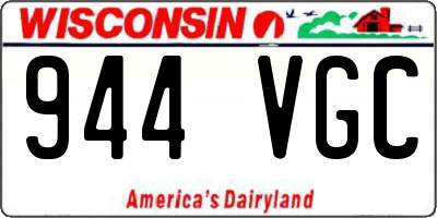 WI license plate 944VGC