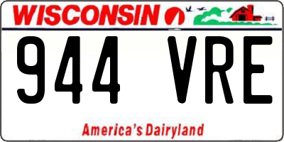 WI license plate 944VRE