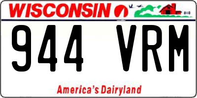 WI license plate 944VRM