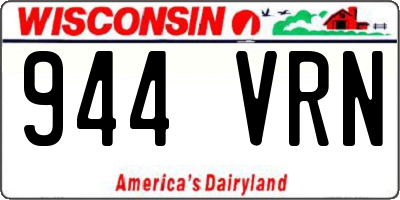 WI license plate 944VRN