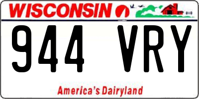 WI license plate 944VRY