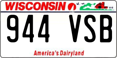 WI license plate 944VSB