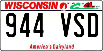 WI license plate 944VSD