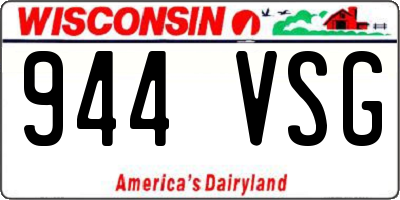 WI license plate 944VSG