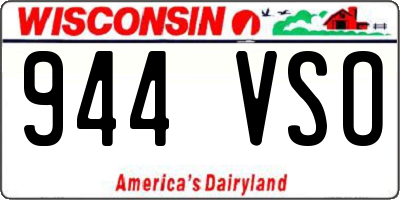 WI license plate 944VSO