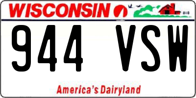 WI license plate 944VSW