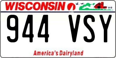 WI license plate 944VSY