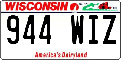 WI license plate 944WIZ