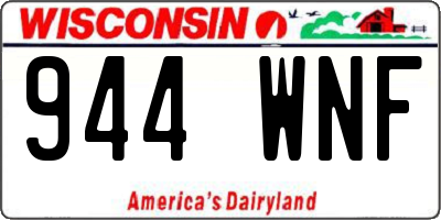WI license plate 944WNF