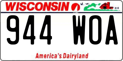 WI license plate 944WOA