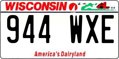 WI license plate 944WXE