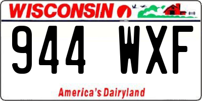 WI license plate 944WXF