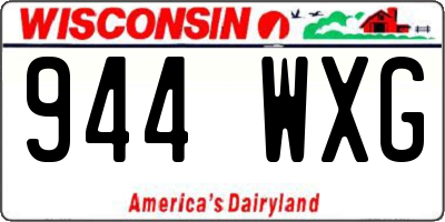 WI license plate 944WXG