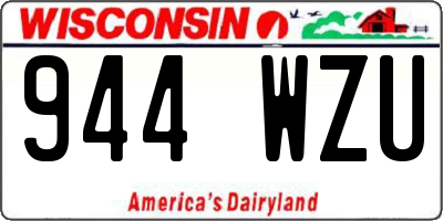 WI license plate 944WZU