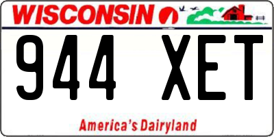 WI license plate 944XET