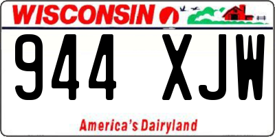 WI license plate 944XJW