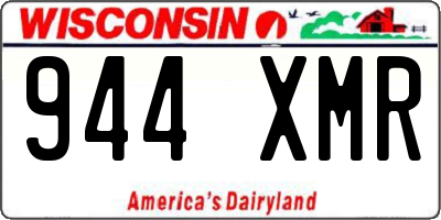 WI license plate 944XMR