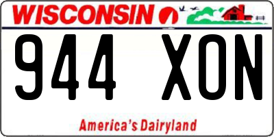 WI license plate 944XON