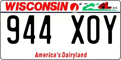 WI license plate 944XOY
