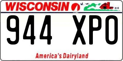 WI license plate 944XPO