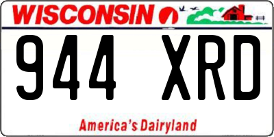 WI license plate 944XRD