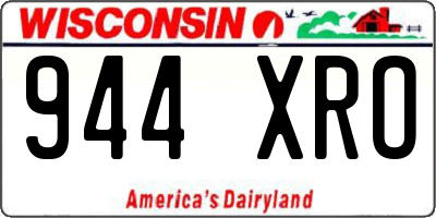 WI license plate 944XRO