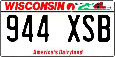 WI license plate 944XSB