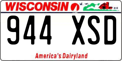 WI license plate 944XSD