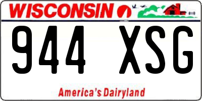 WI license plate 944XSG