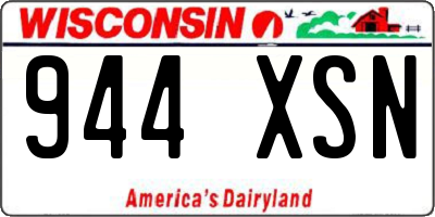 WI license plate 944XSN