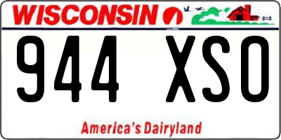 WI license plate 944XSO