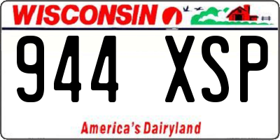 WI license plate 944XSP