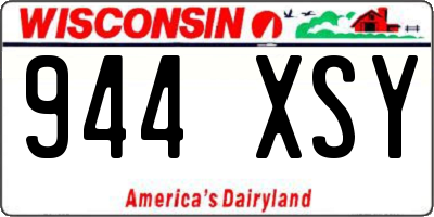 WI license plate 944XSY