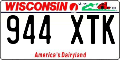 WI license plate 944XTK