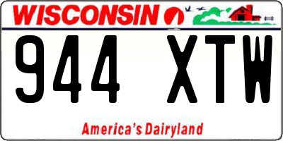 WI license plate 944XTW