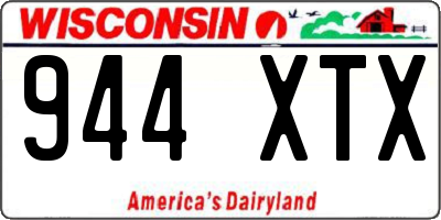 WI license plate 944XTX
