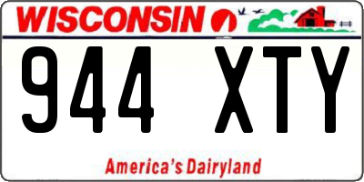 WI license plate 944XTY
