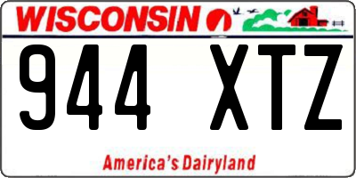 WI license plate 944XTZ