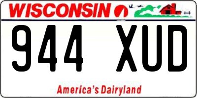 WI license plate 944XUD