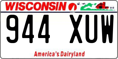 WI license plate 944XUW