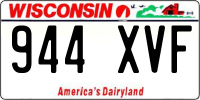 WI license plate 944XVF