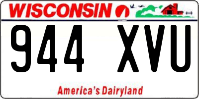 WI license plate 944XVU