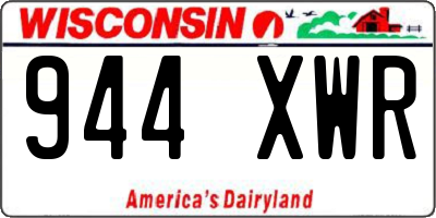 WI license plate 944XWR