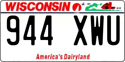 WI license plate 944XWU