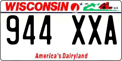 WI license plate 944XXA