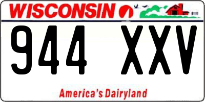 WI license plate 944XXV