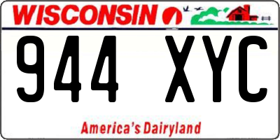WI license plate 944XYC