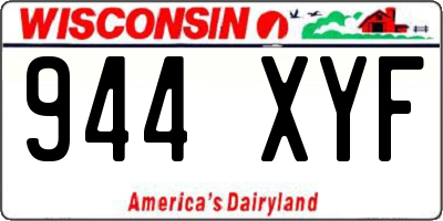 WI license plate 944XYF