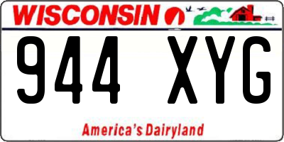 WI license plate 944XYG