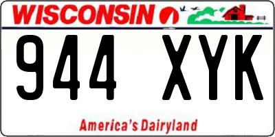 WI license plate 944XYK